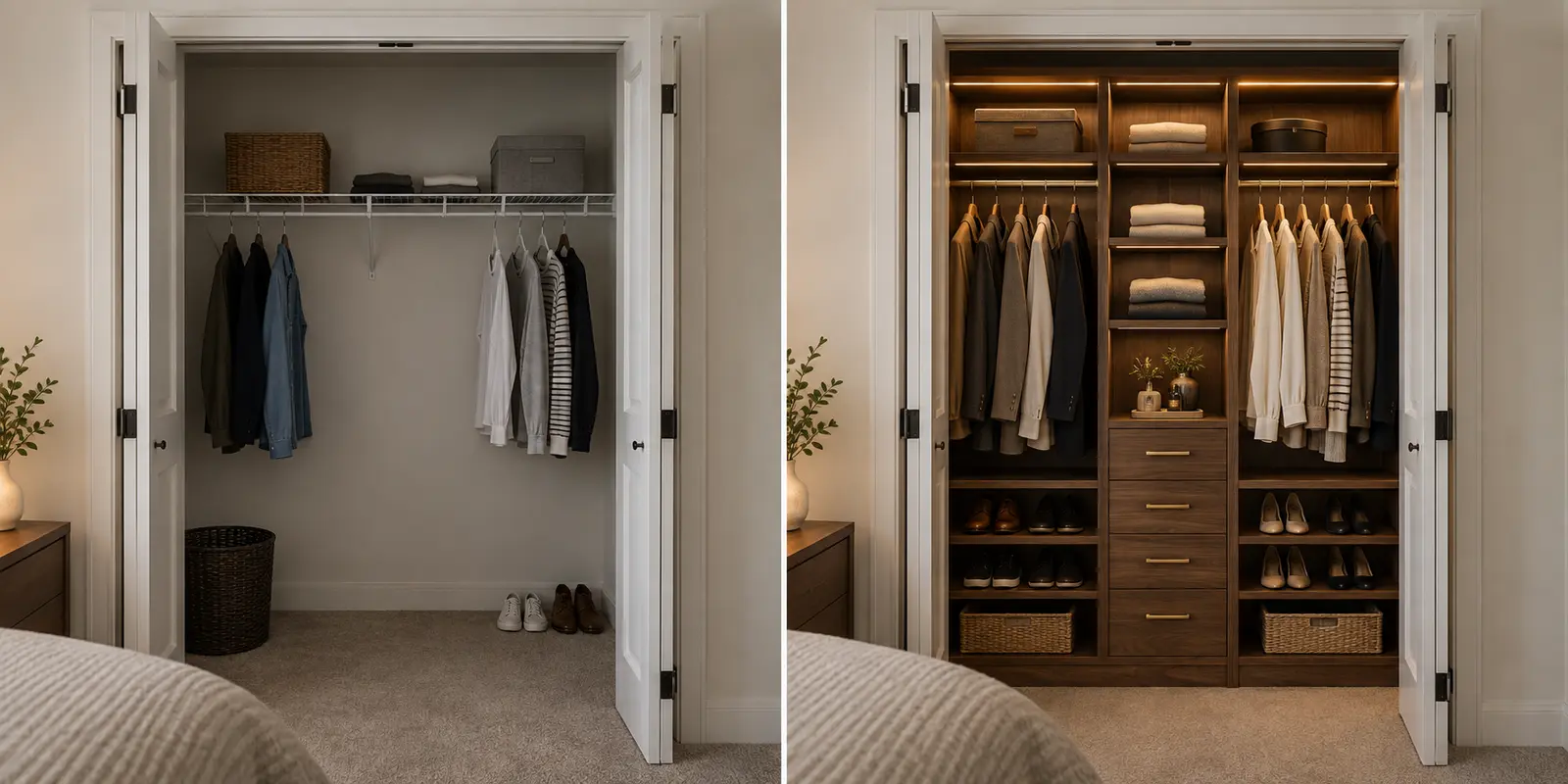Closet before and after concept