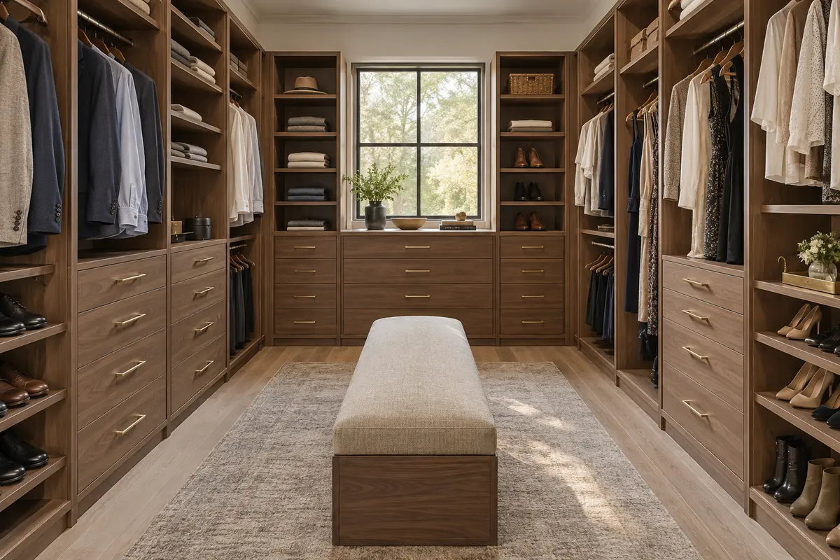 His and hers walk-in closet