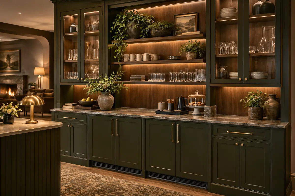 Hospitality millwork and service cabinetry