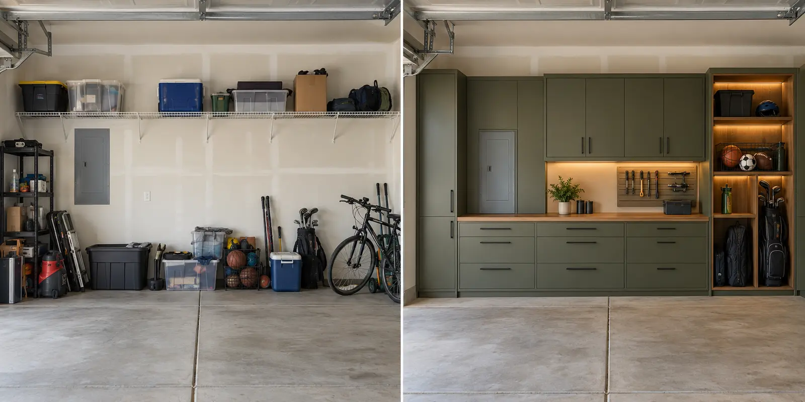 Garage before and after concept