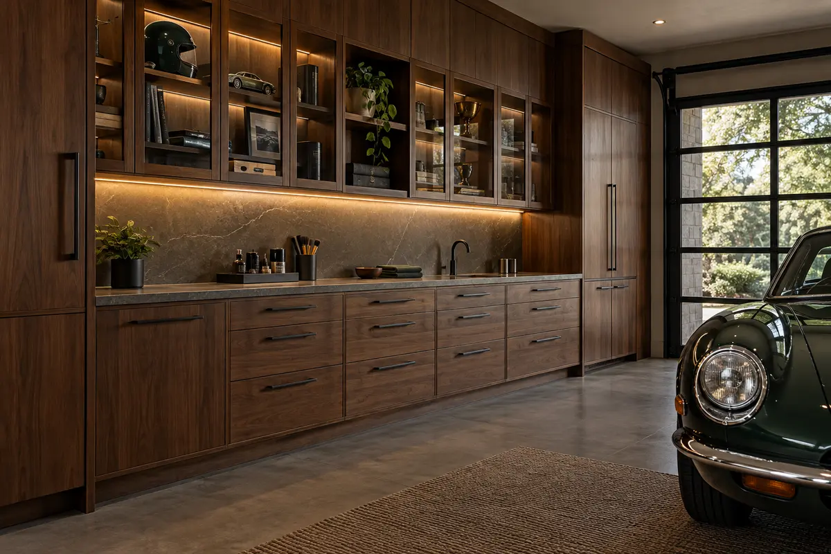 Custom cabinetry with display shelving