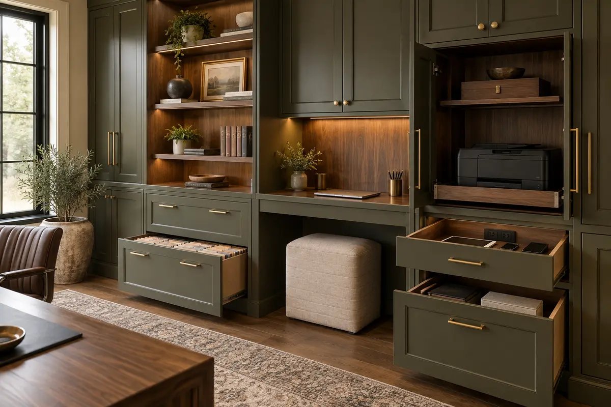 Office storage and organization cabinetry